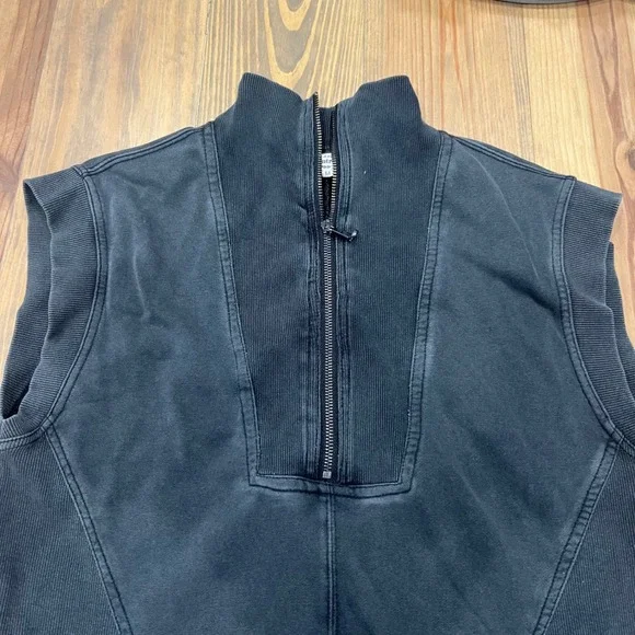 Entro Black Wash Sleeveless Quarter Zip Sweatshirt Dress M - Picture 4 of 8